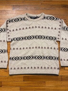 Men’s 90’s Vintage Trader Bay Fair Isle Knitted Pullover Sweater Used